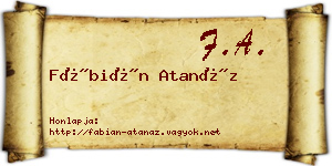 Fábián Atanáz névjegykártya