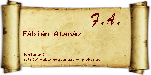 Fábián Atanáz névjegykártya